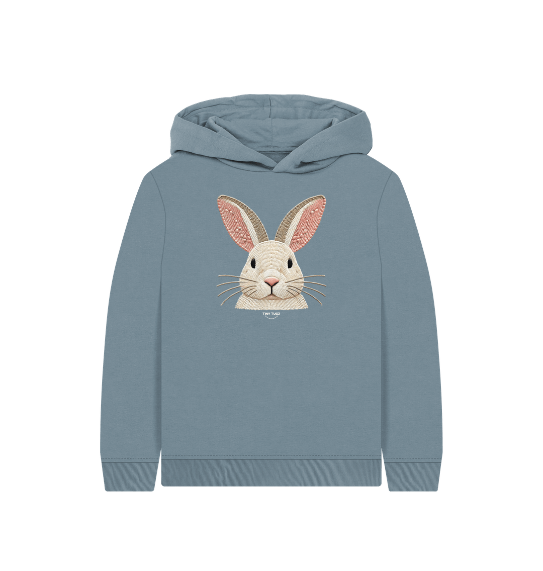 Stone Blue Printed Kids Hoodie