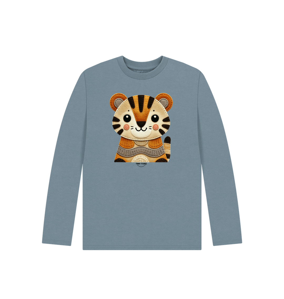 Stone Blue Printed Kids T-Shirt