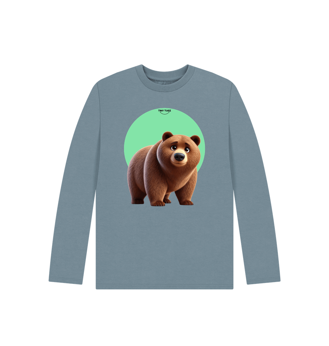 Stone Blue Printed Kids T-Shirt
