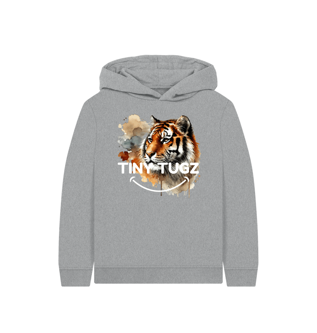 Athletic Grey Printed Kids Hoodie