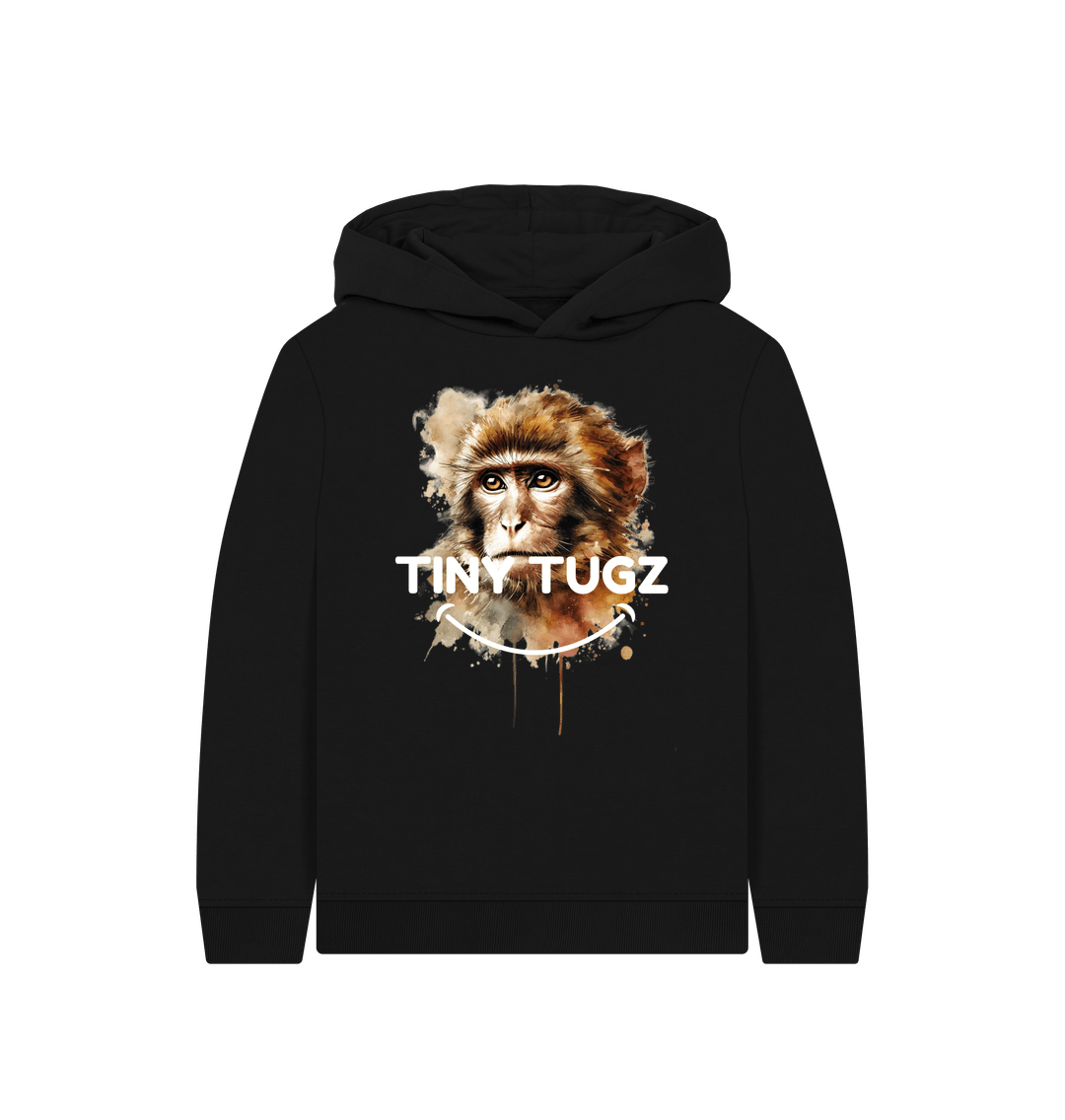 Black Printed Kids Hoodie