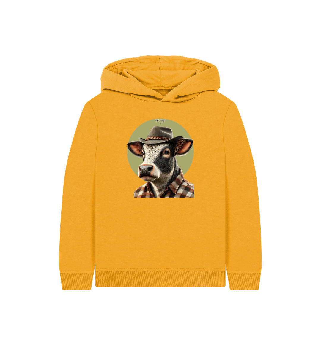 Mustard Printed Kids Hoodie