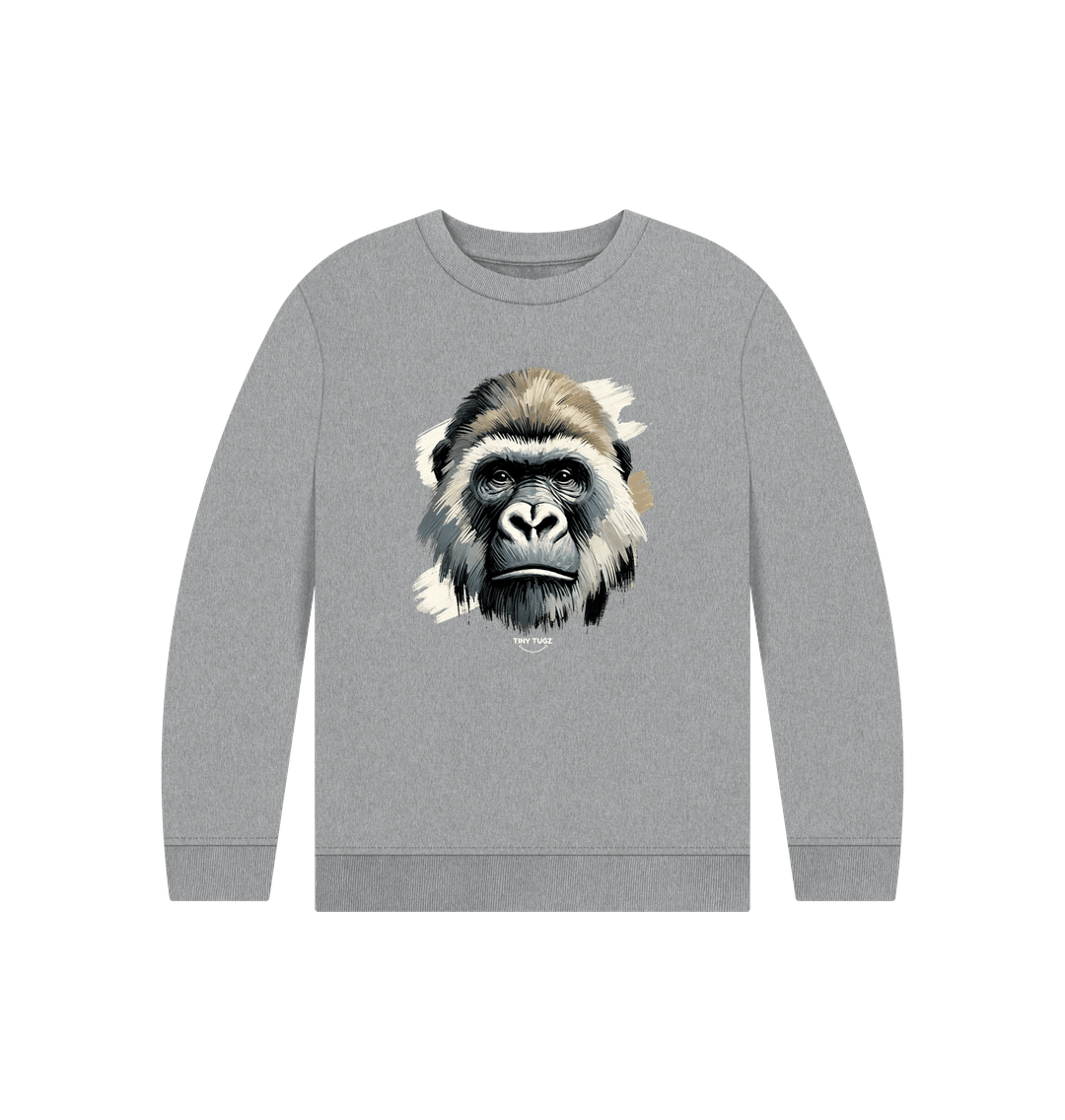 Athletic Grey Printed Kids Jumper