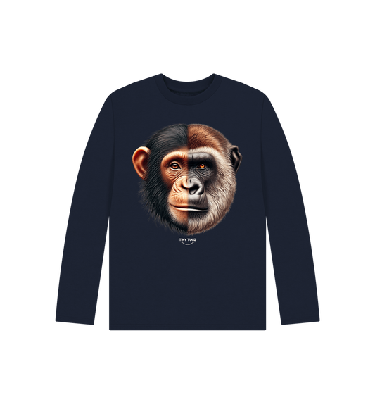 Navy Blue Printed Kids T-Shirt