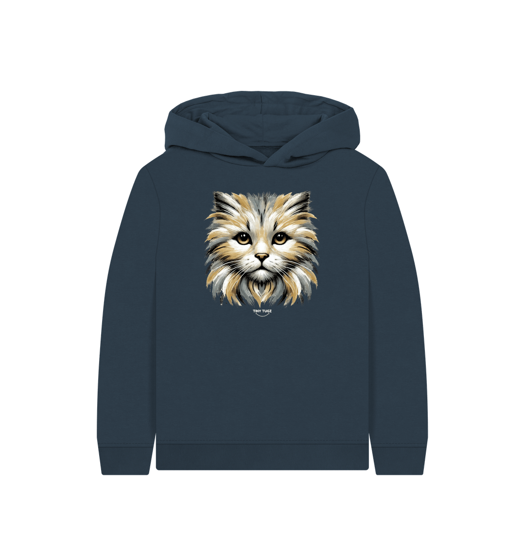 Navy Blue Printed Kids Hoodie
