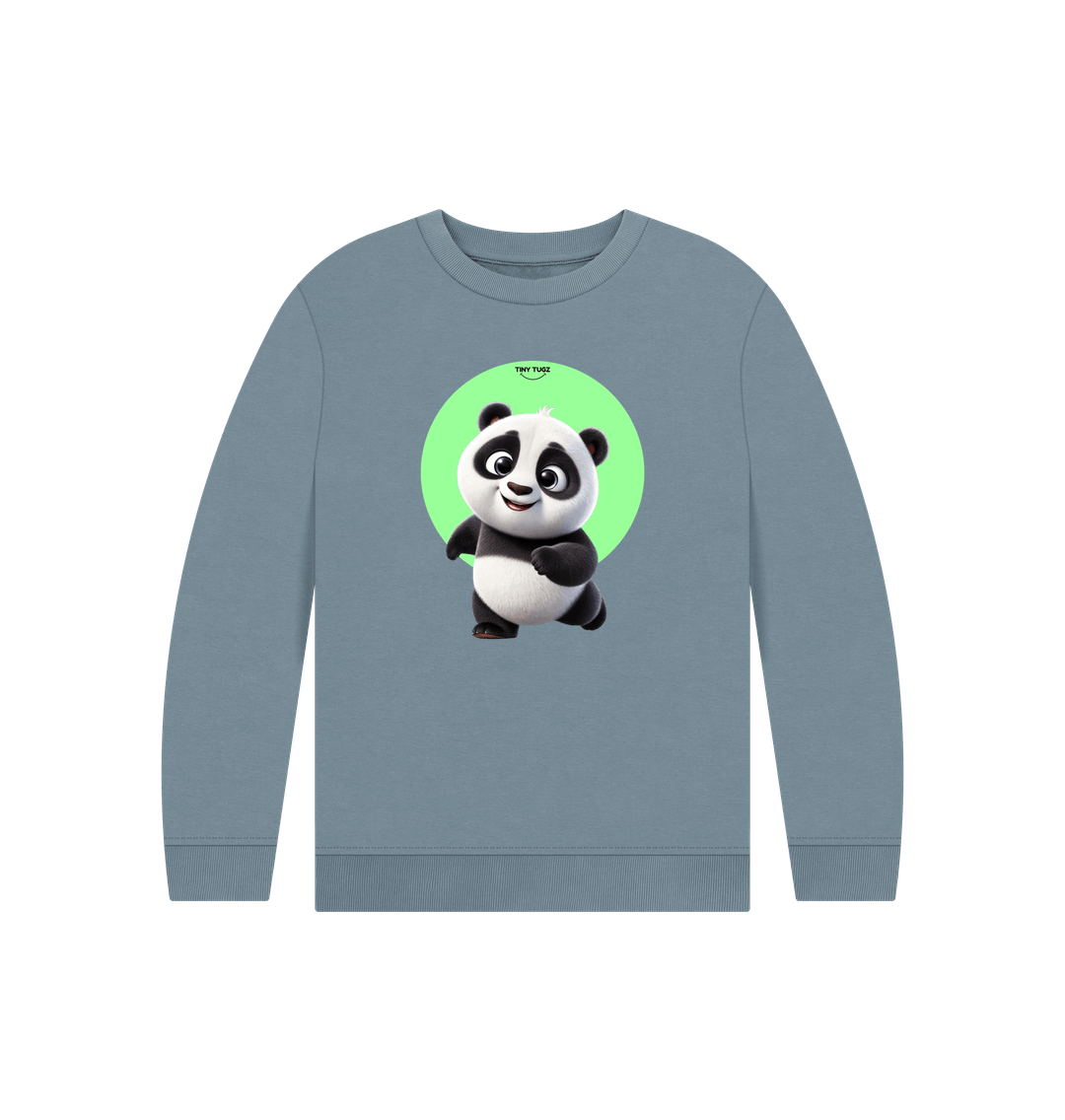 Stone Blue Printed Kids Jumper