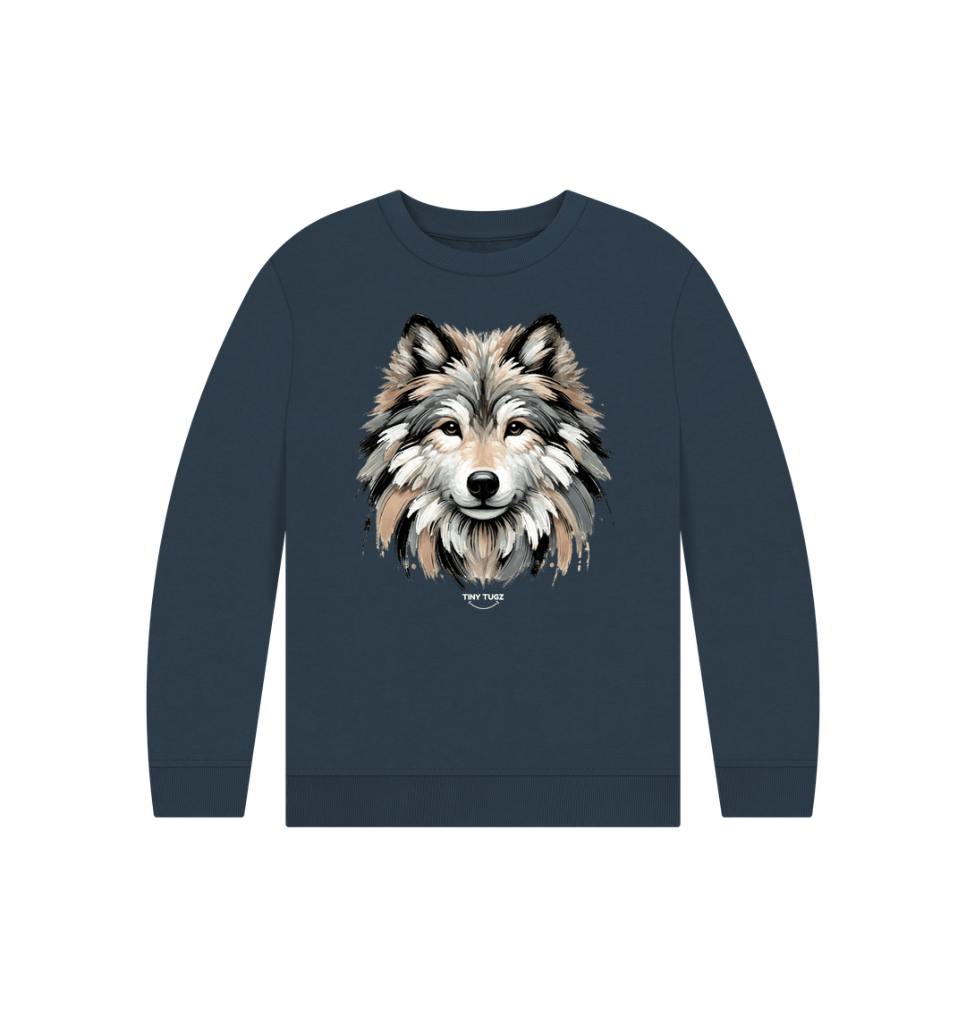 Navy Blue Printed Kids Jumper
