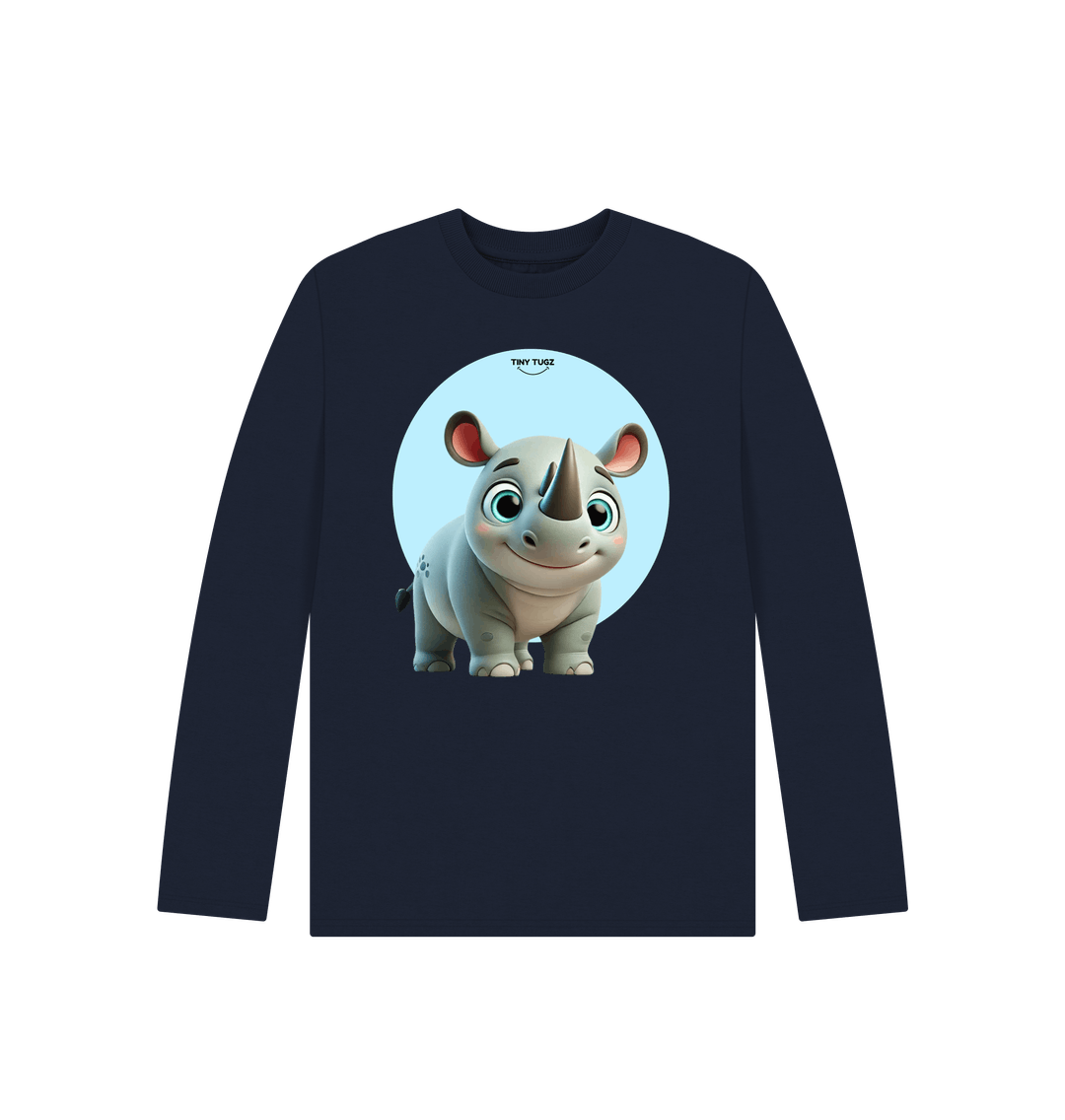 Navy Blue Printed Kids T-Shirt