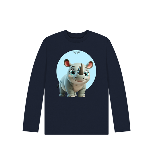 Navy Blue Printed Kids T-Shirt