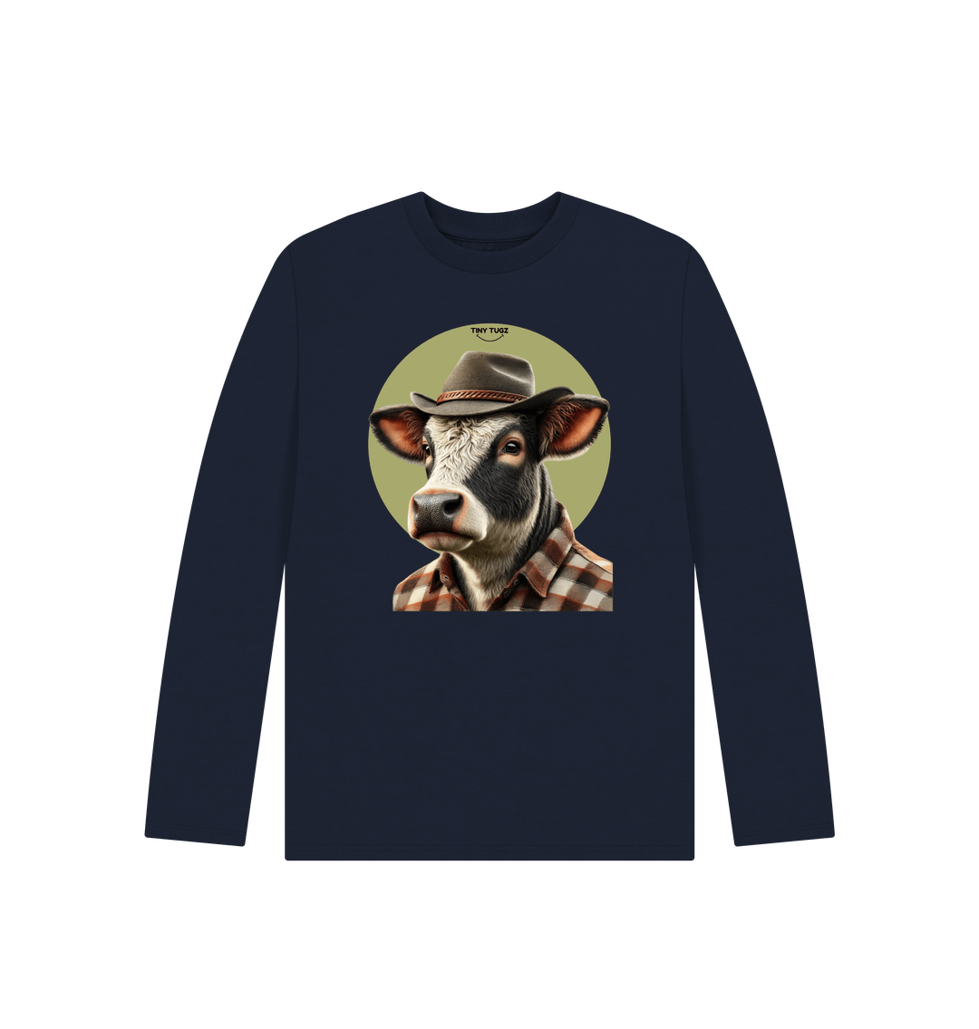 Navy Blue Printed Kids T-Shirt