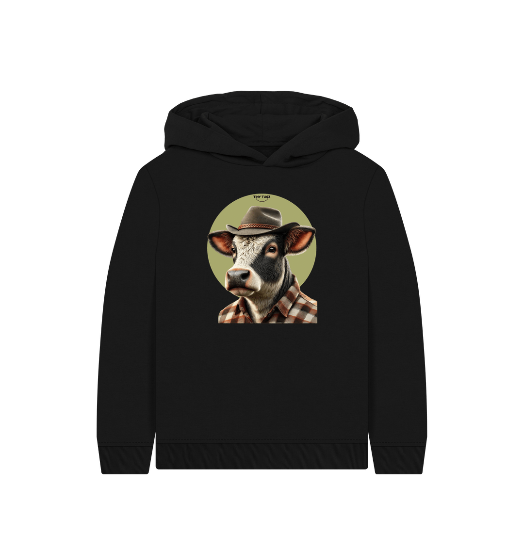 Black Printed Kids Hoodie