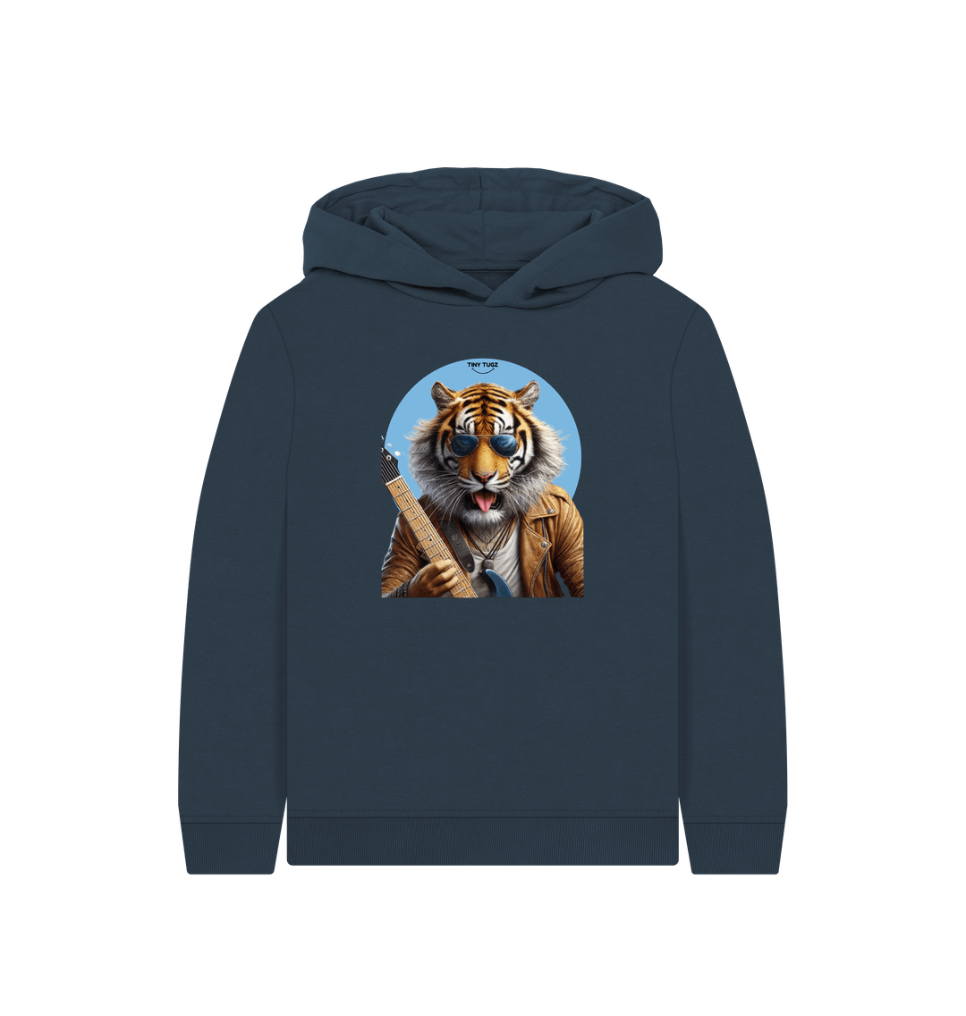 Navy Blue Printed Kids Hoodie