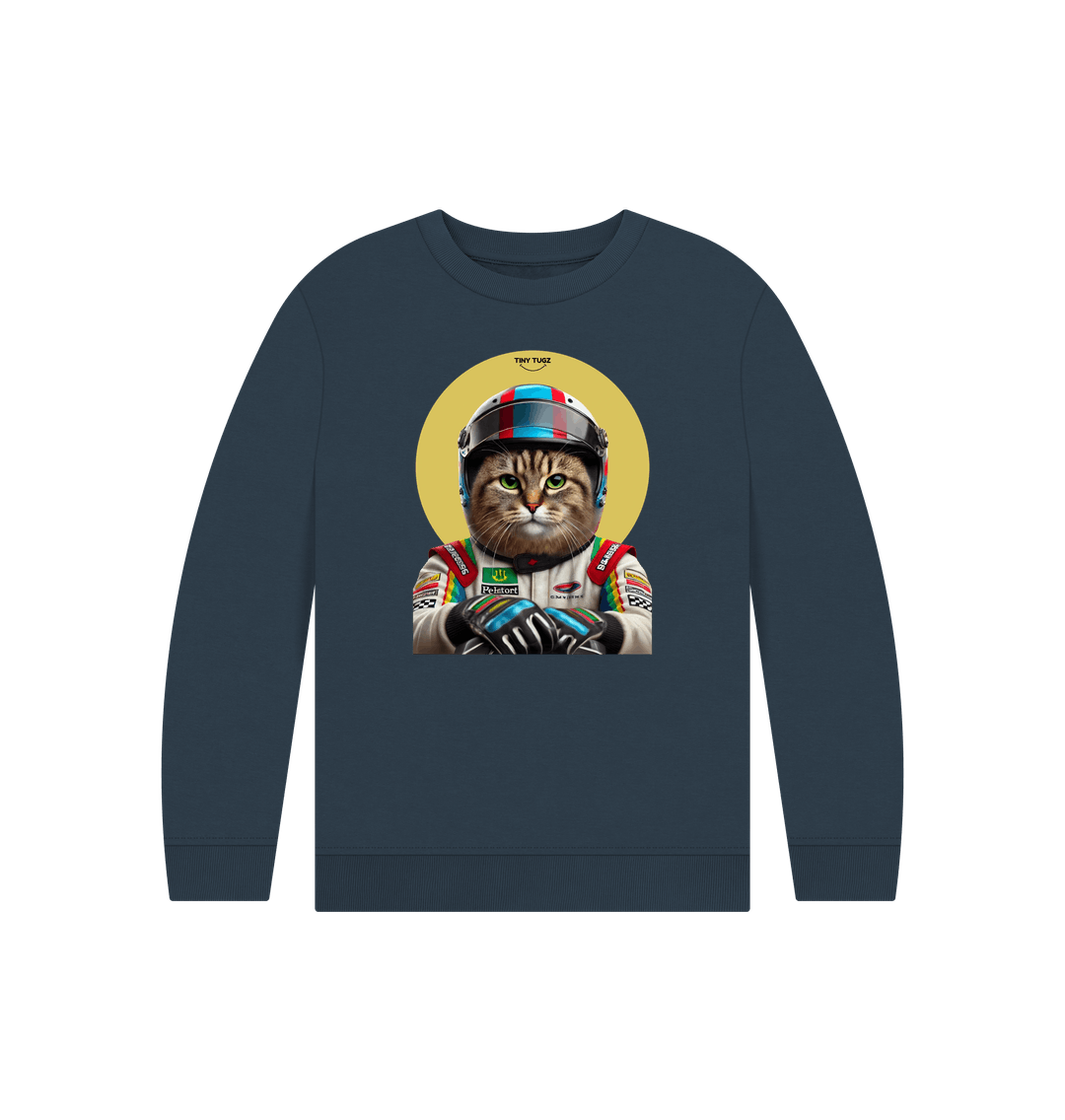 Navy Blue Printed Kids Jumper