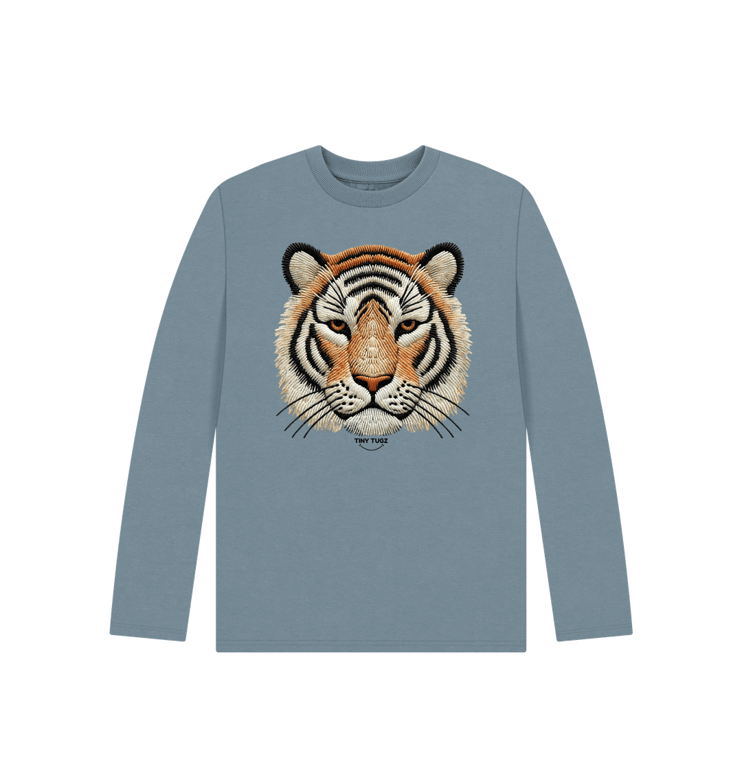 Stone Blue Printed Kids T-Shirt