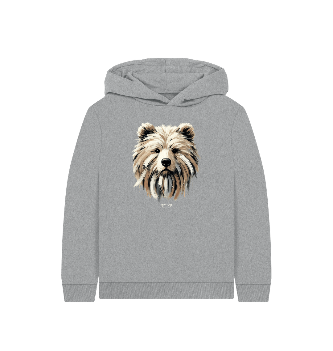 Athletic Grey Printed Kids Hoodie