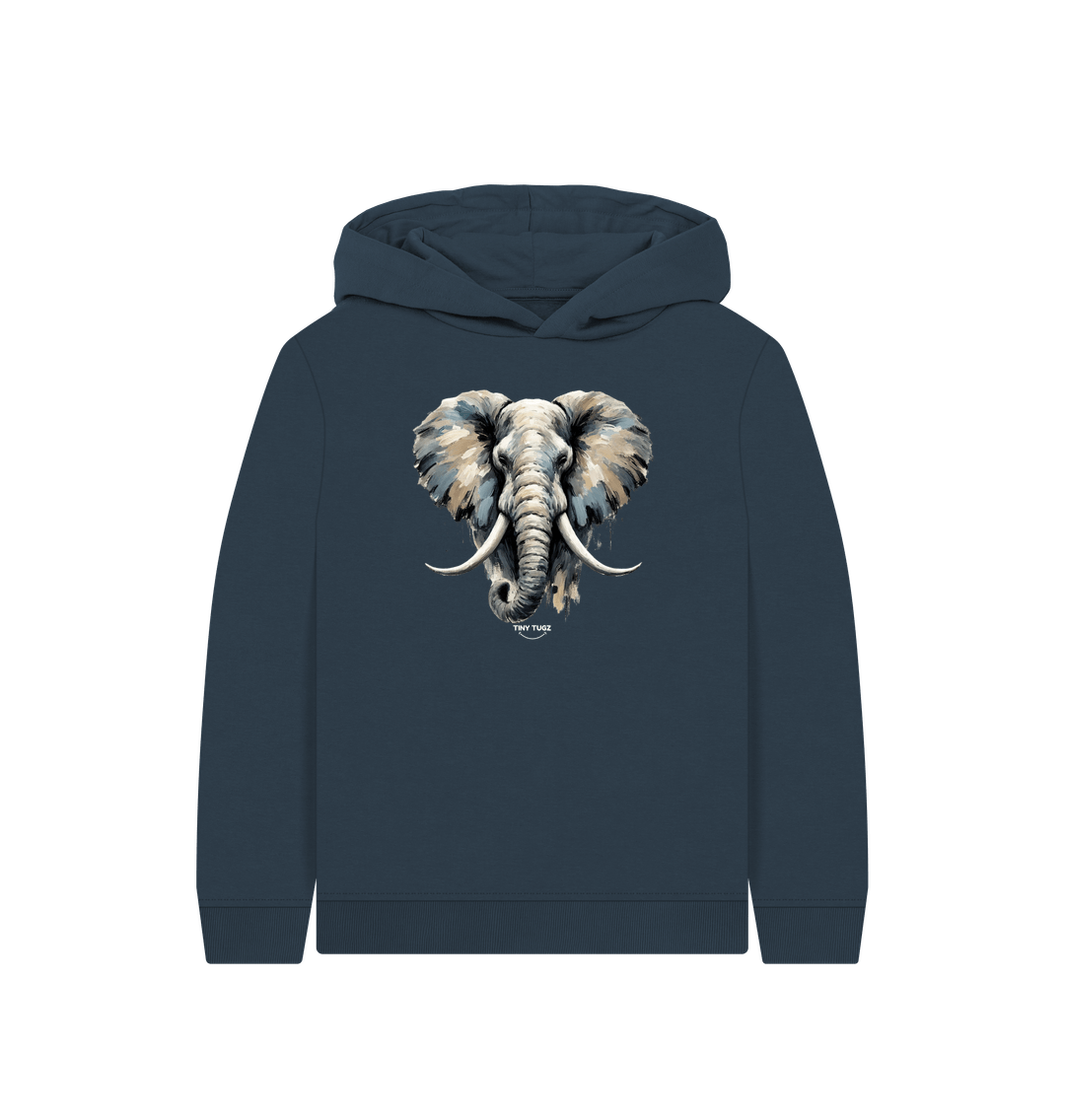 Navy Blue Printed Kids Hoodie