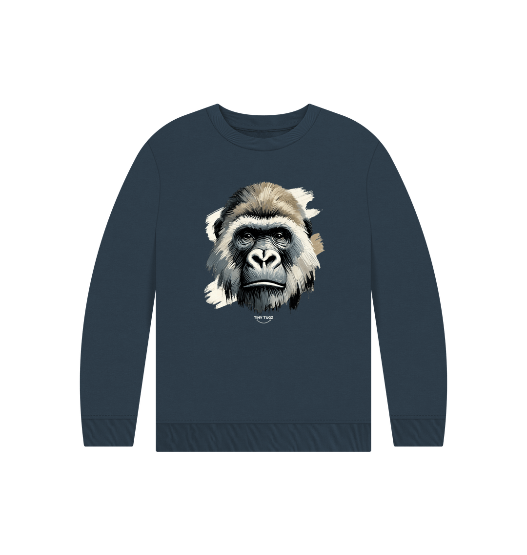 Navy Blue Printed Kids Jumper