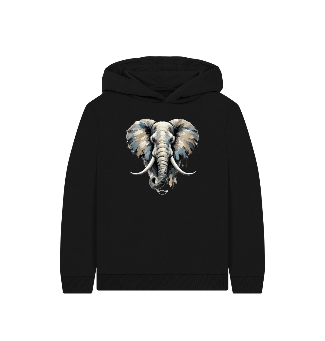 Black Printed Kids Hoodie