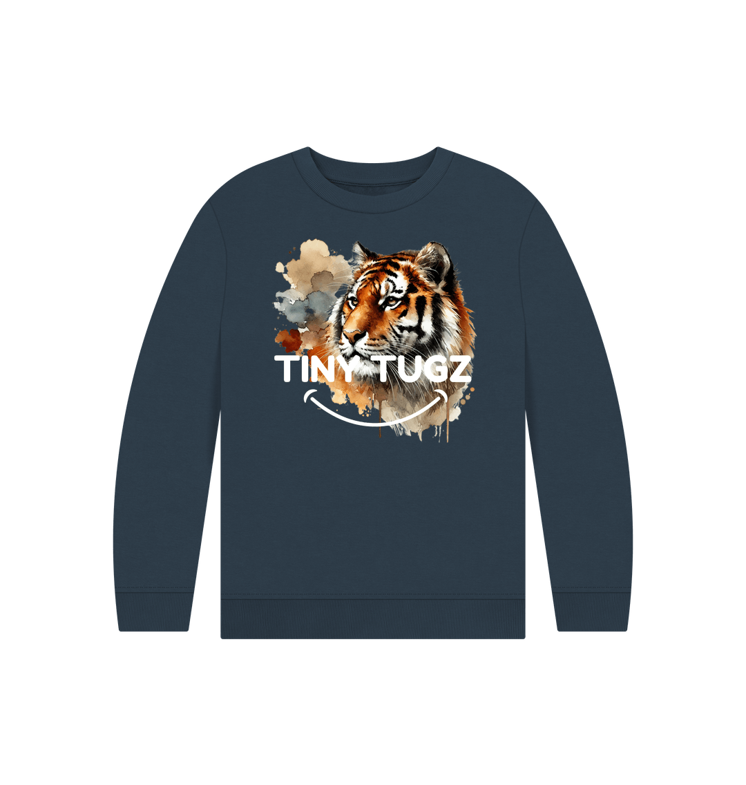 Navy Blue Printed Kids Jumper