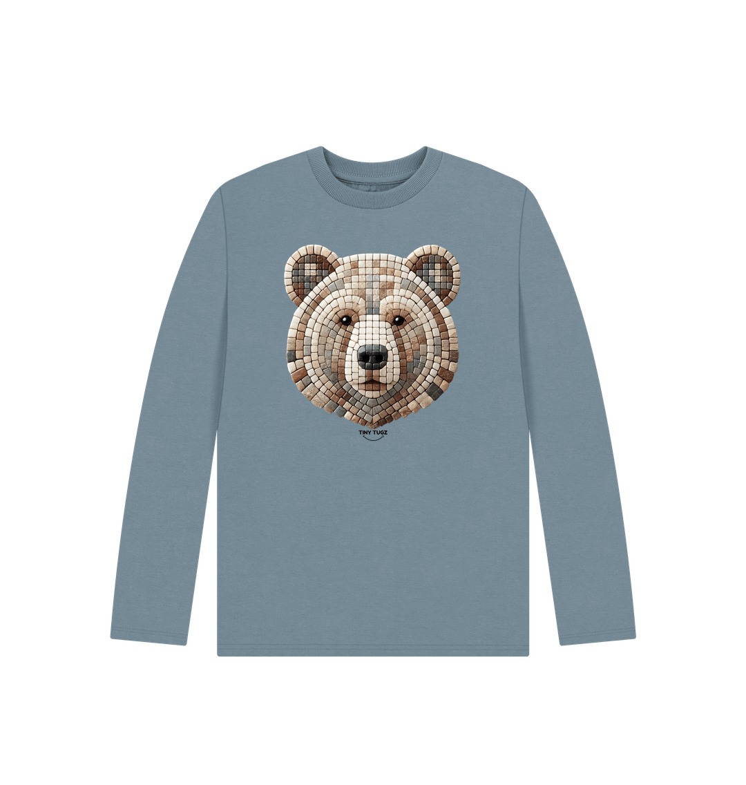 Stone Blue Printed Kids T-Shirt