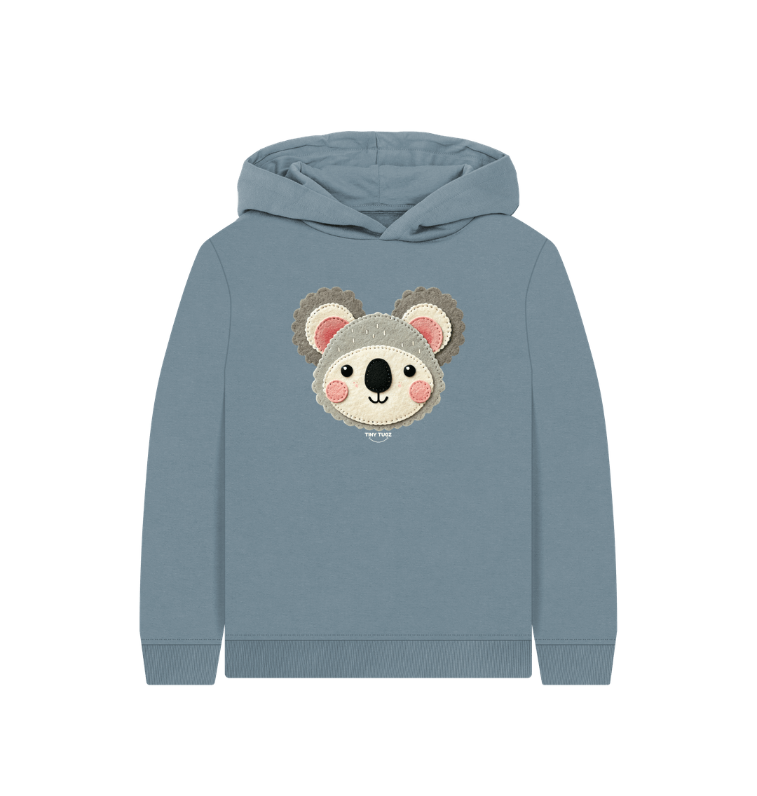 Stone Blue Printed Kids Hoodie