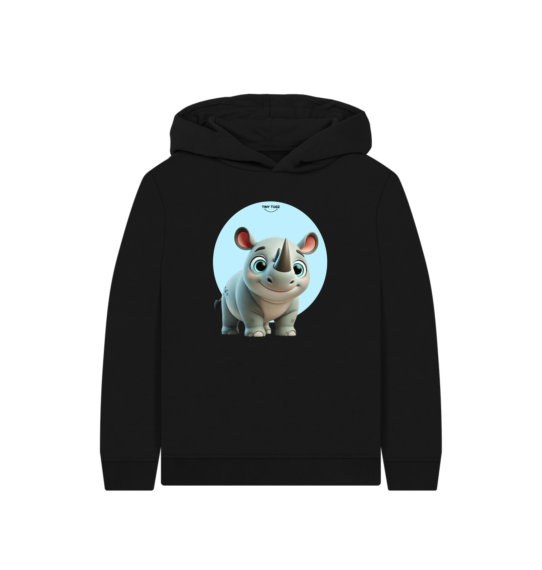 Black Printed Kids Hoodie