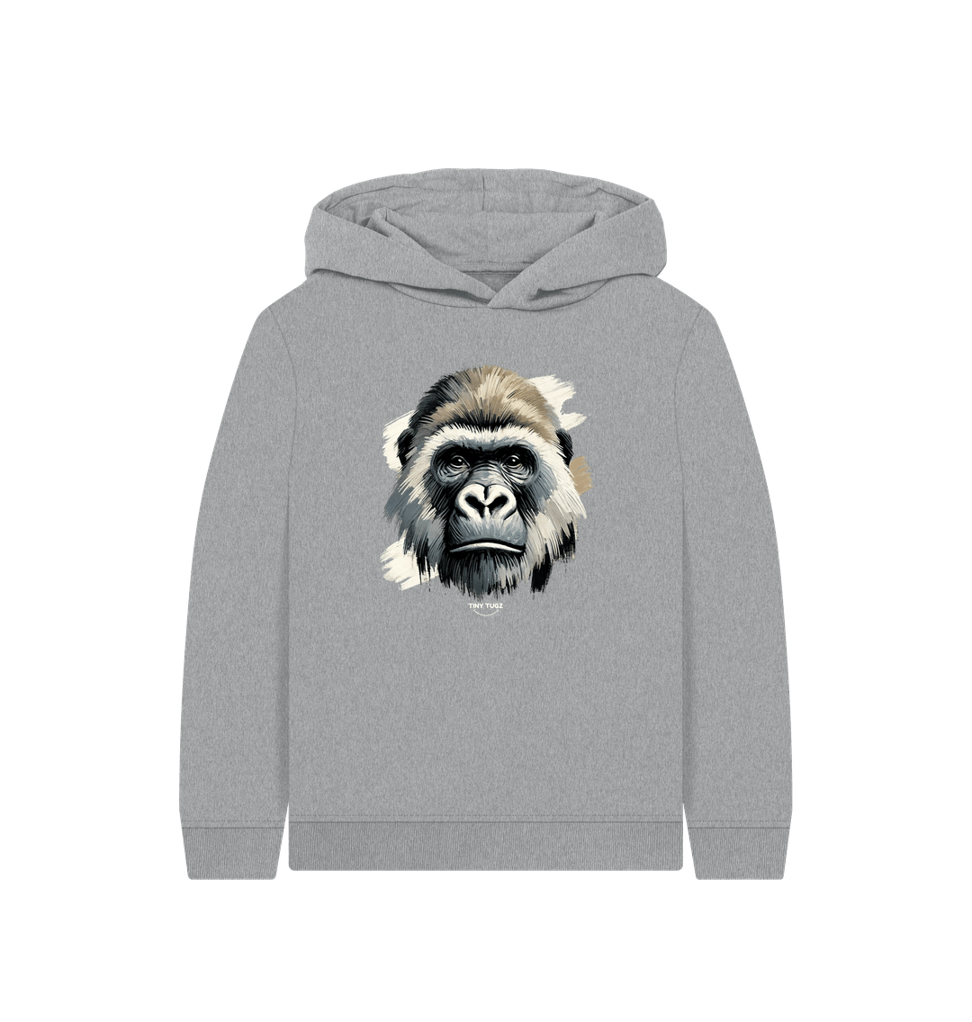 Athletic Grey Printed Kids Hoodie