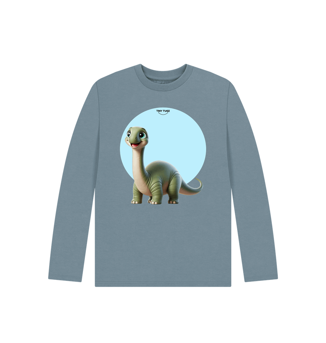 Stone Blue Printed Kids T-Shirt