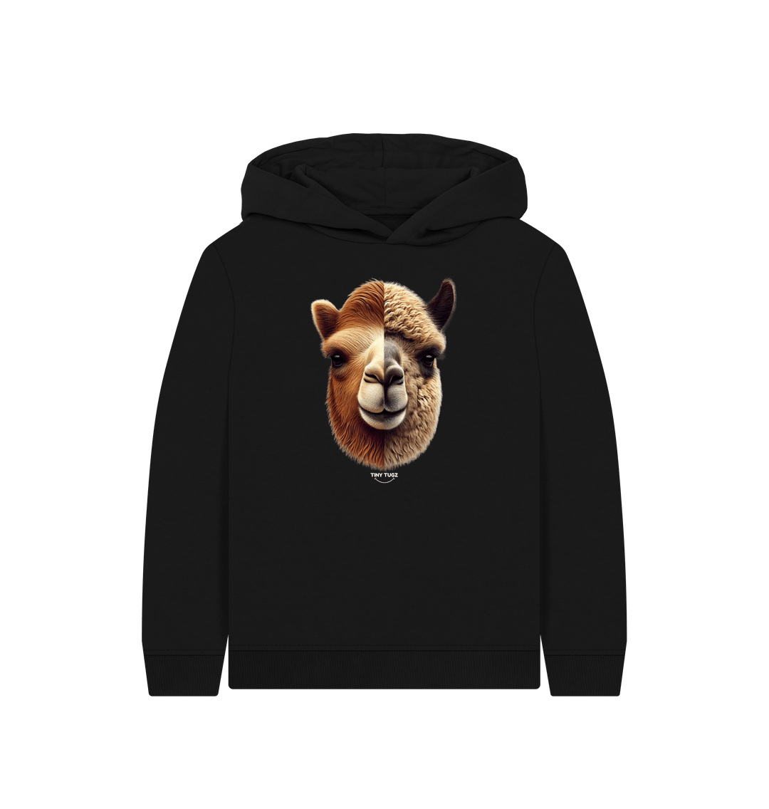 Black Printed Kids Hoodie