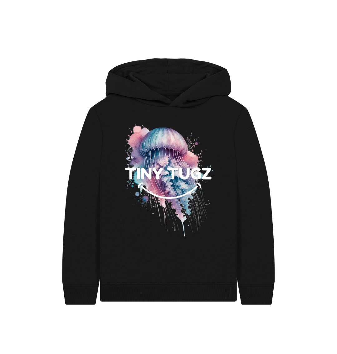Black Printed Kids Hoodie