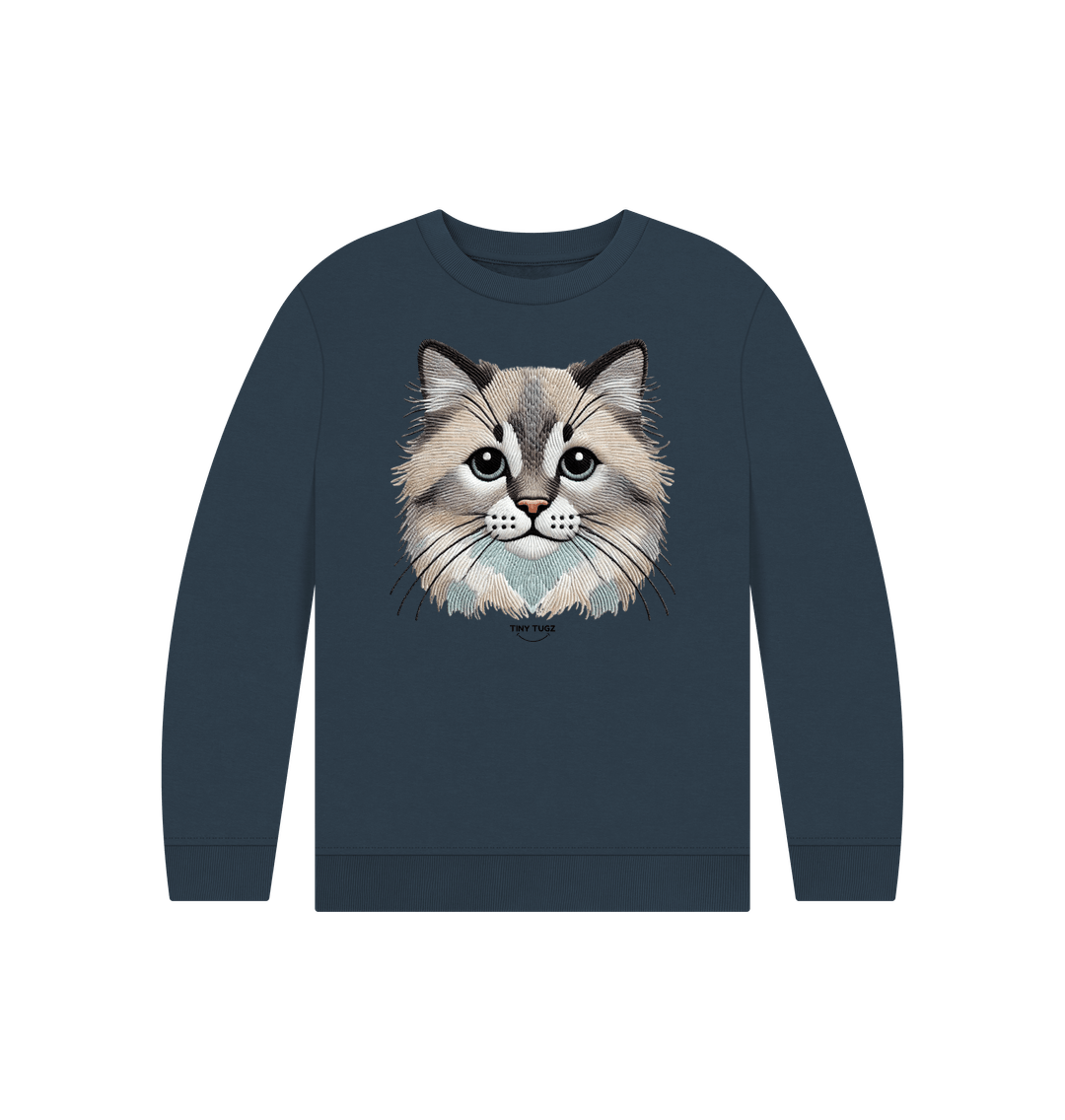 Navy Blue Printed Kids Jumper