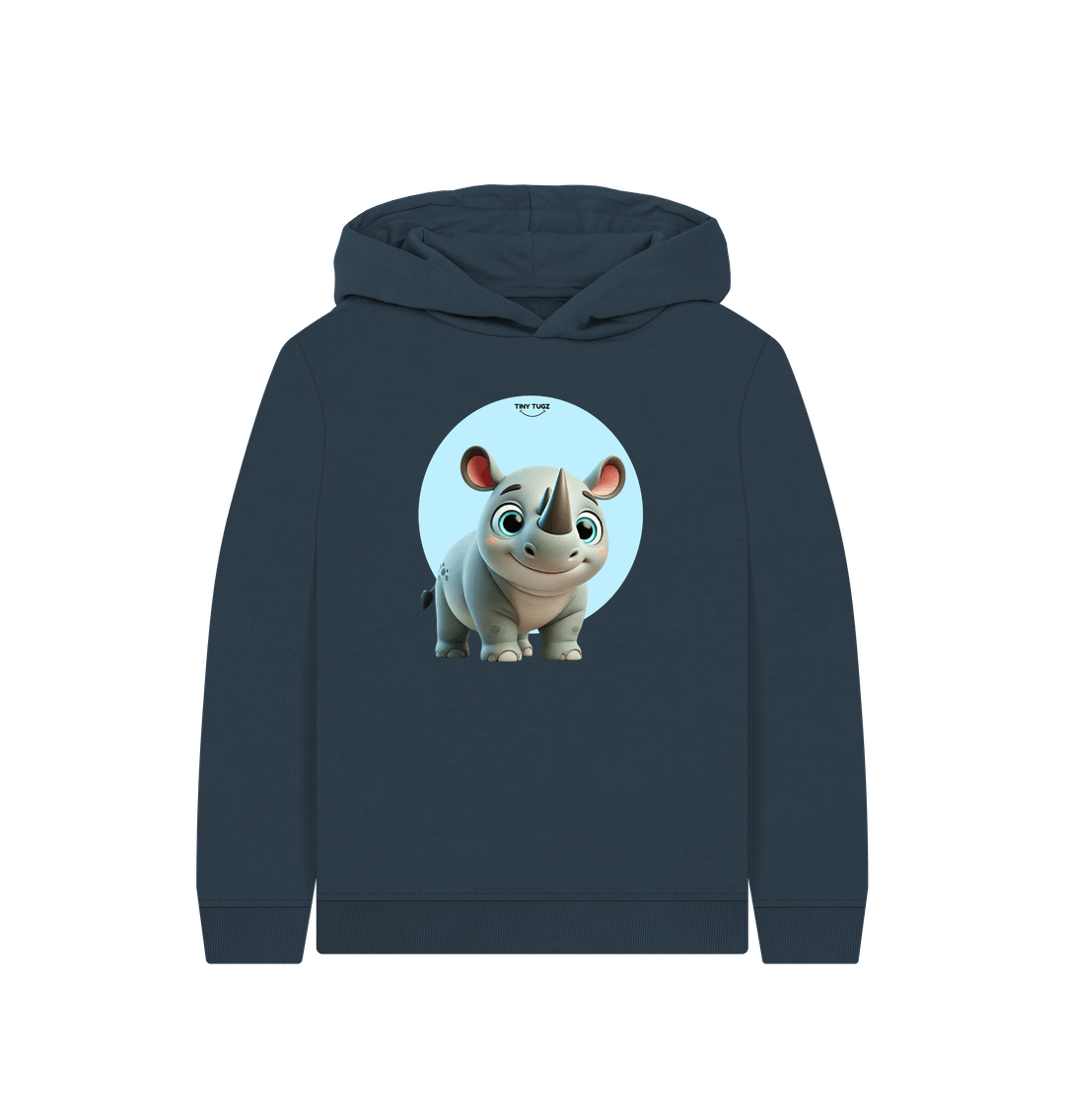 Navy Blue Printed Kids Hoodie