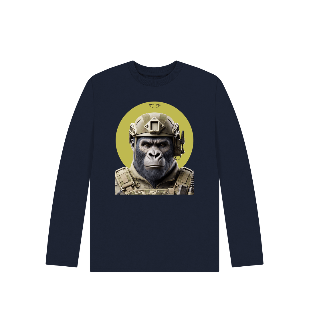 Navy Blue Printed Kids T-Shirt