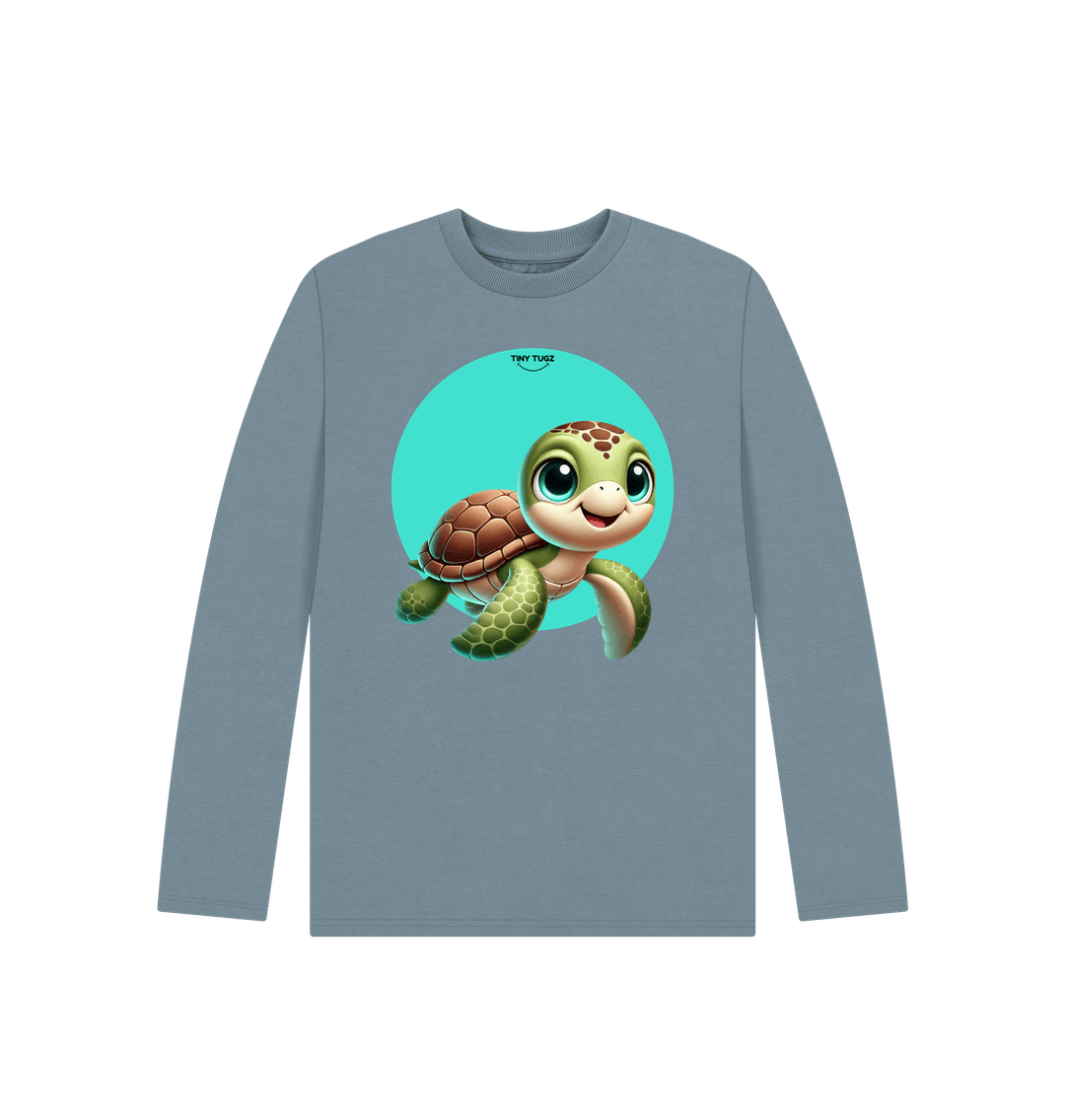 Stone Blue Printed Kids T-Shirt