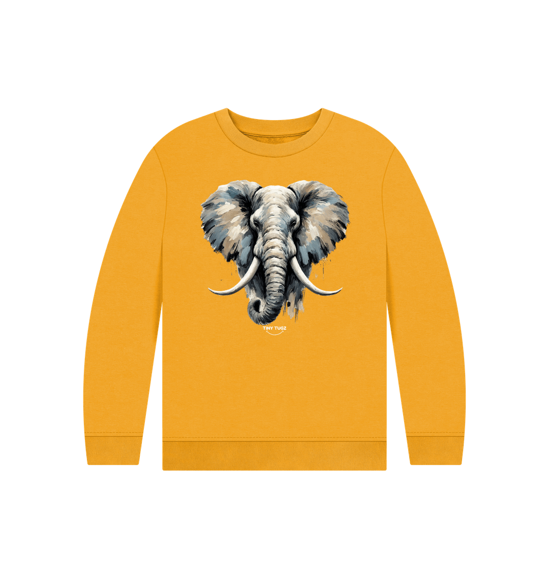 Mustard Printed Kids Jumper
