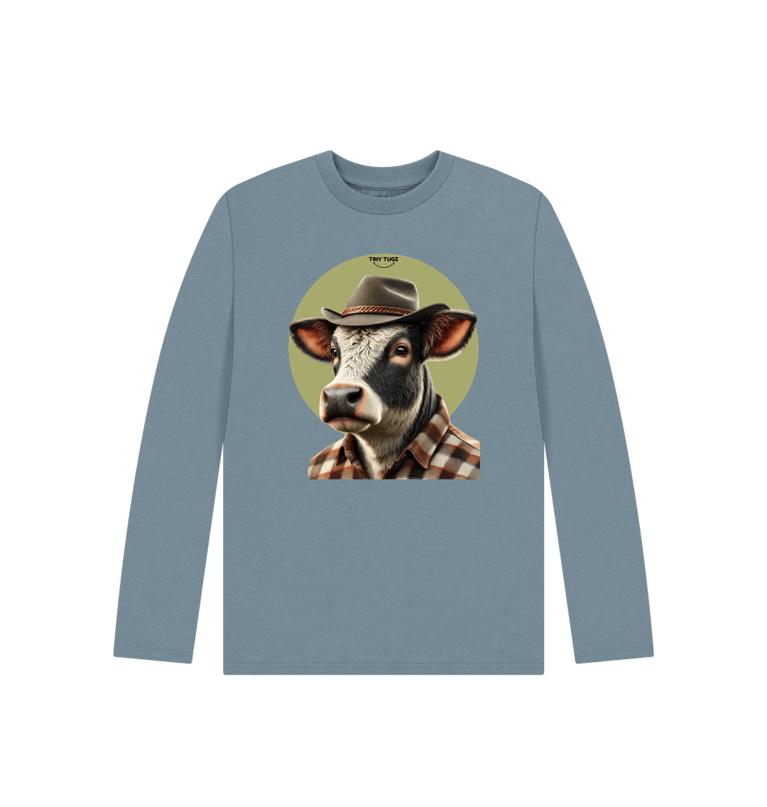 Stone Blue Printed Kids T-Shirt