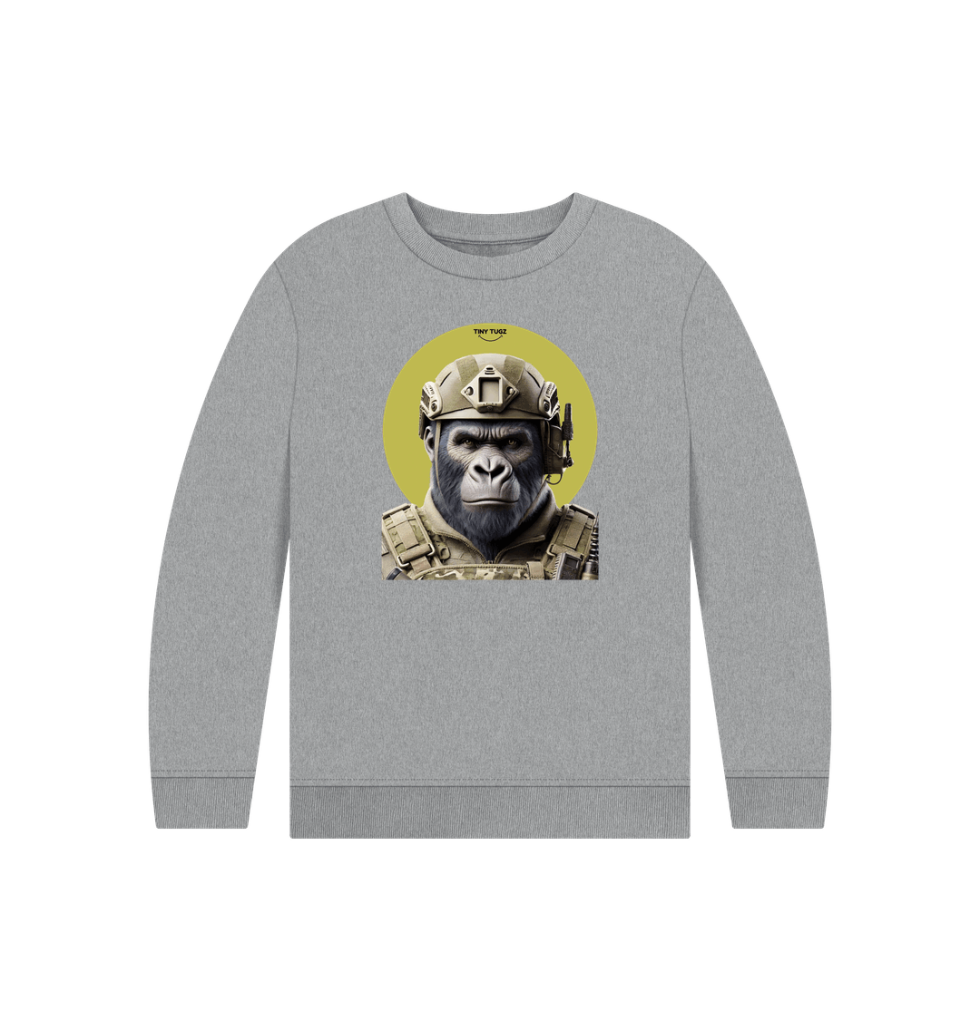 Athletic Grey Printed Kids Jumper