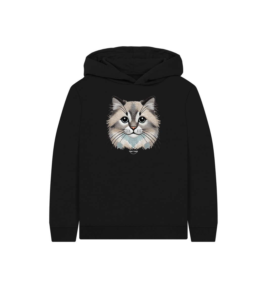 Black Printed Kids Hoodie