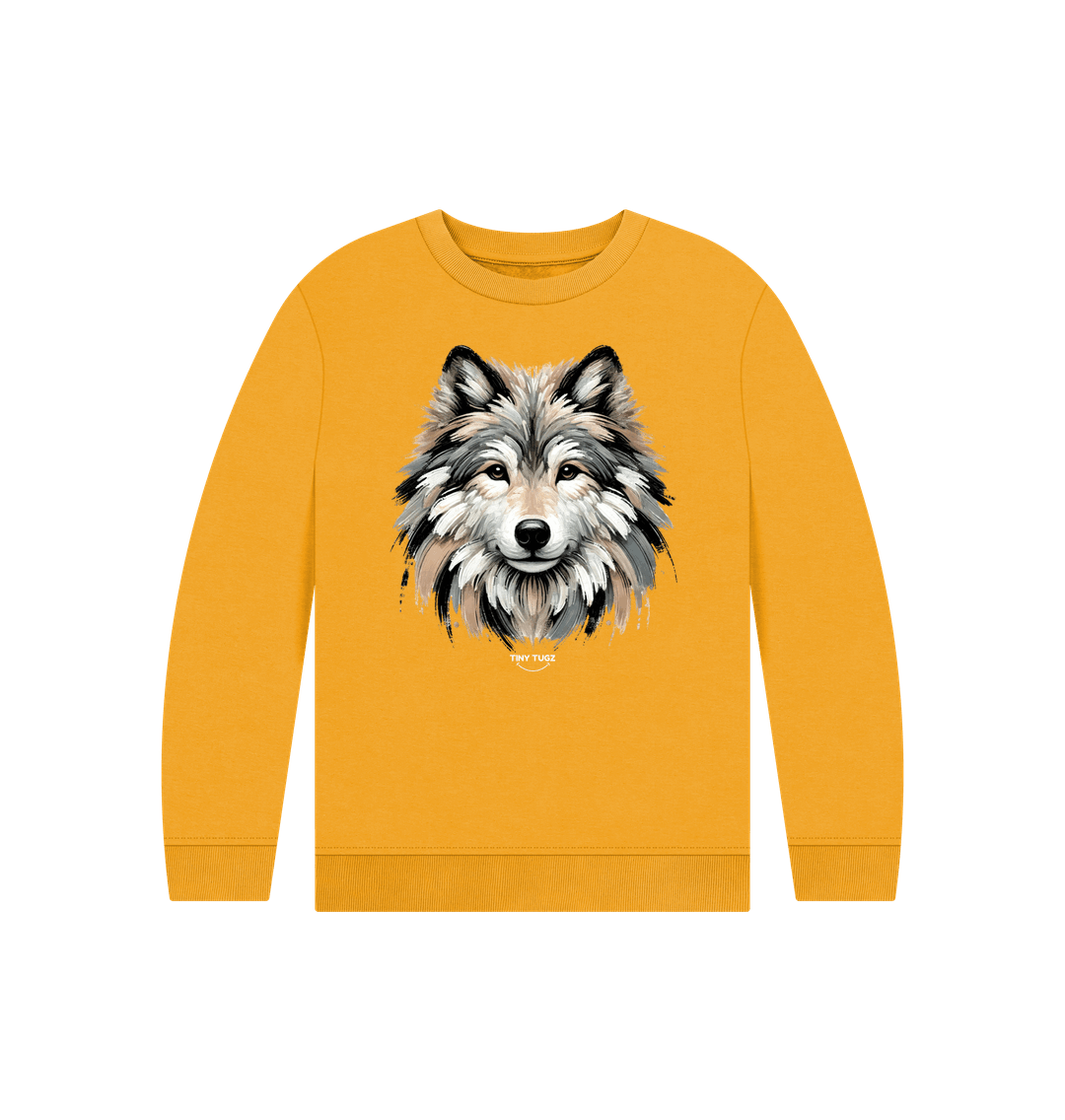 Mustard Printed Kids Jumper
