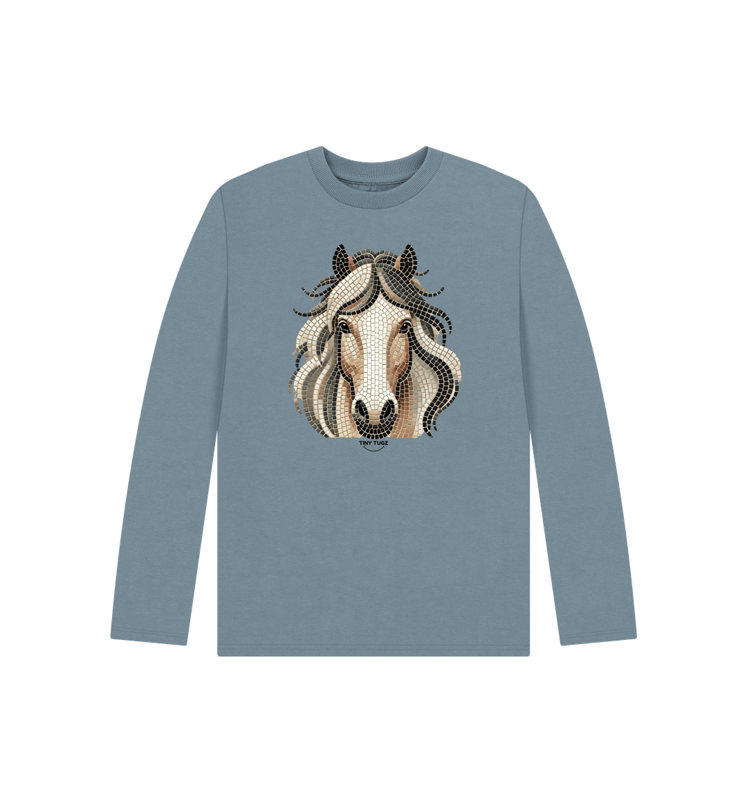 Stone Blue Printed Kids T-Shirt