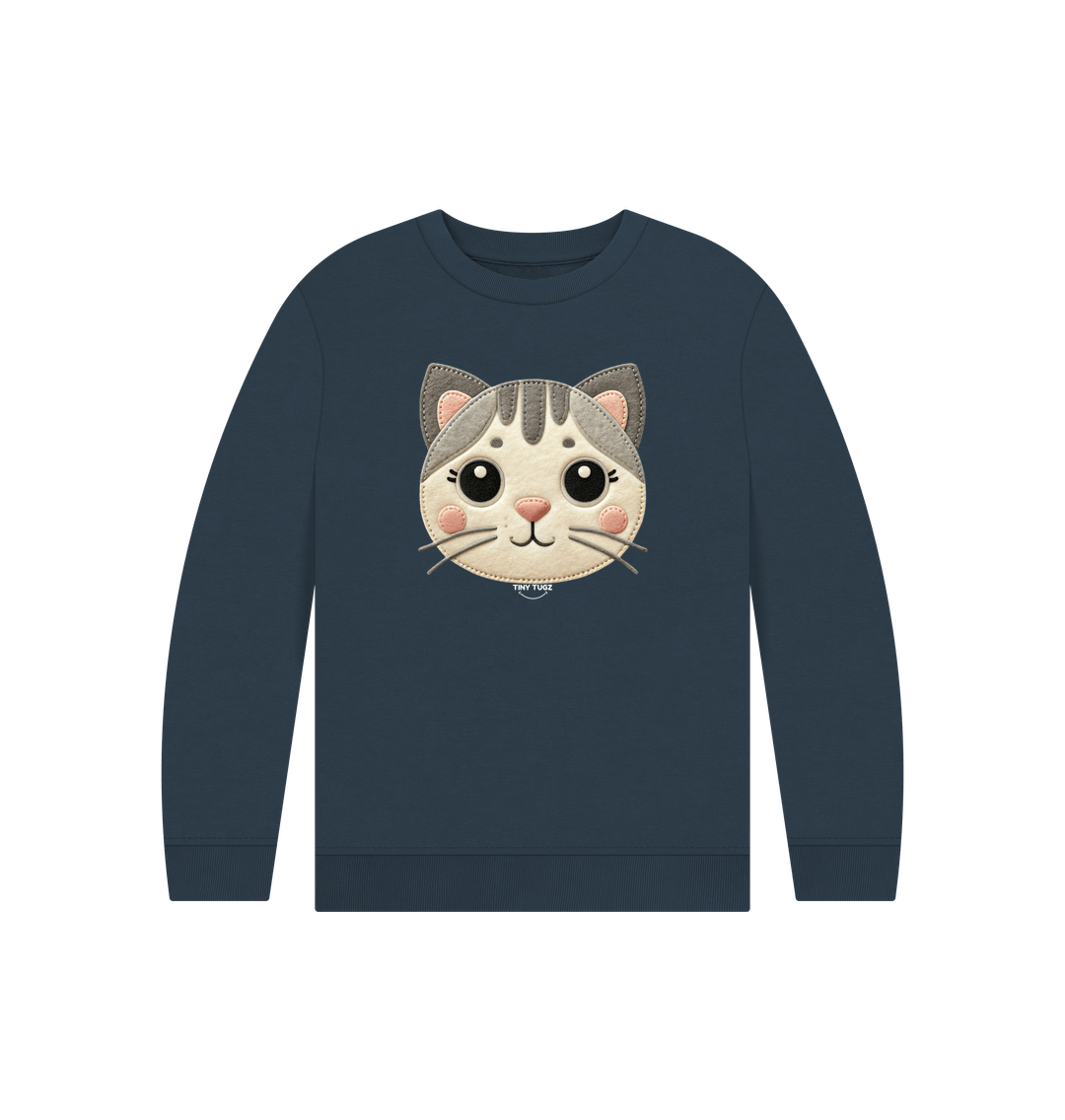 Navy Blue Printed Kids Jumper