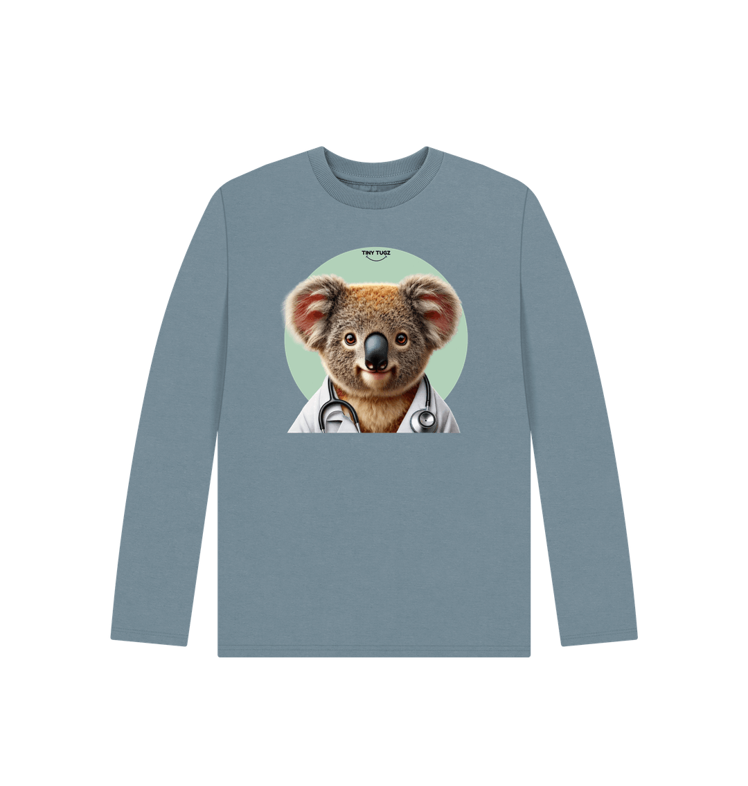 Stone Blue Printed Kids T-Shirt