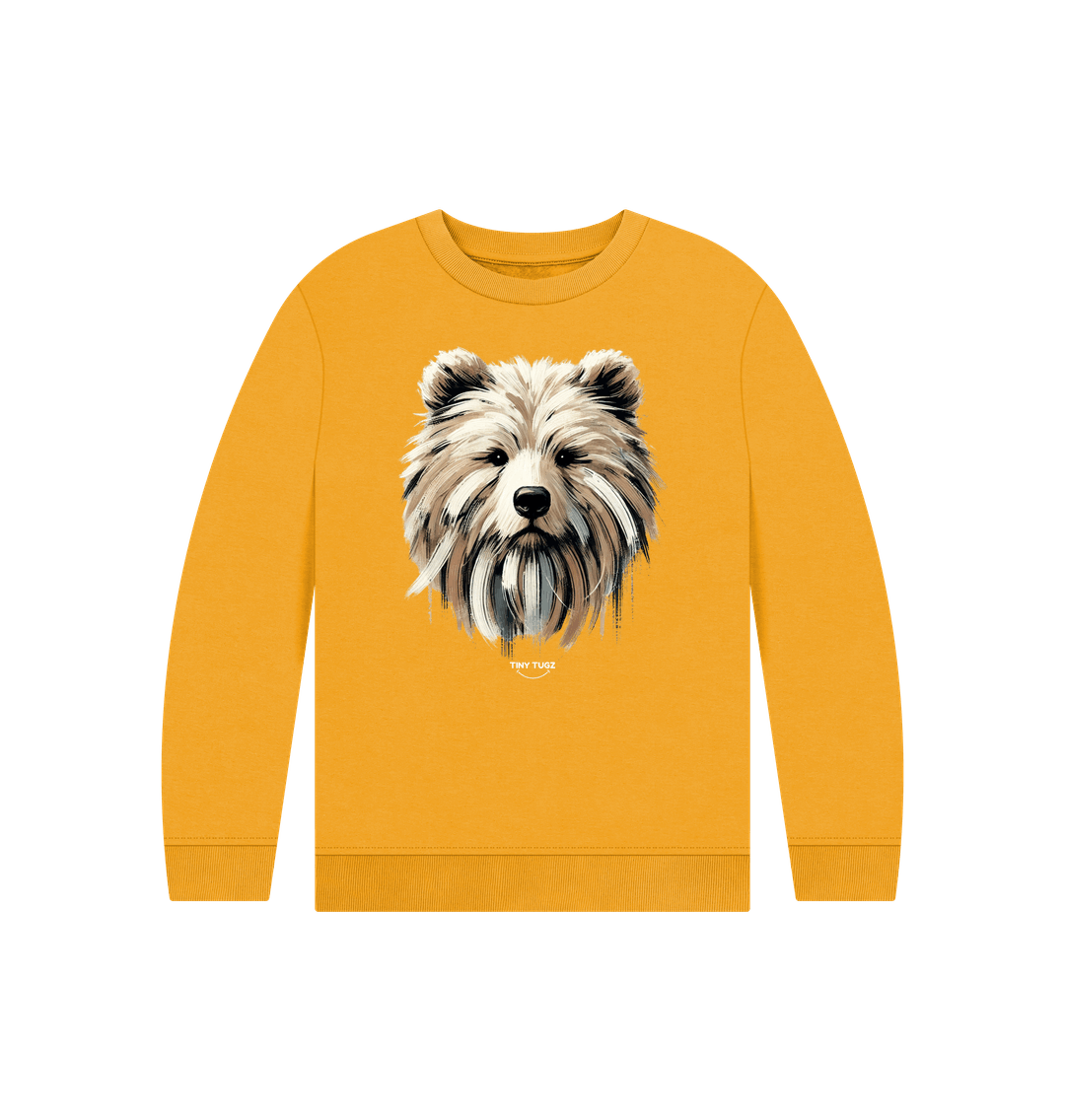 Mustard Printed Kids Jumper
