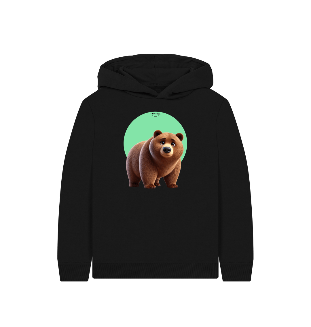 Black Printed Kids Hoodie