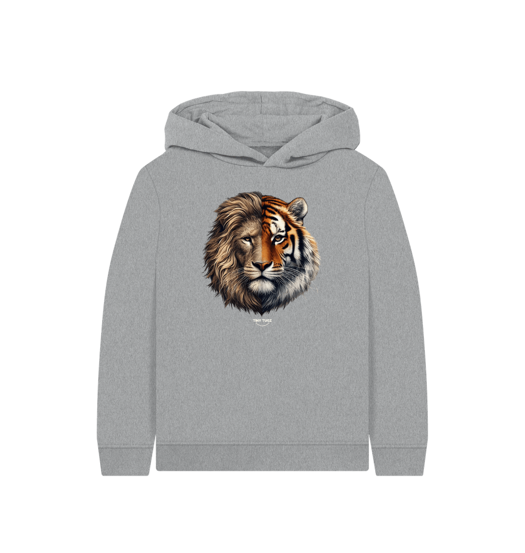 Athletic Grey Printed Kids Hoodie