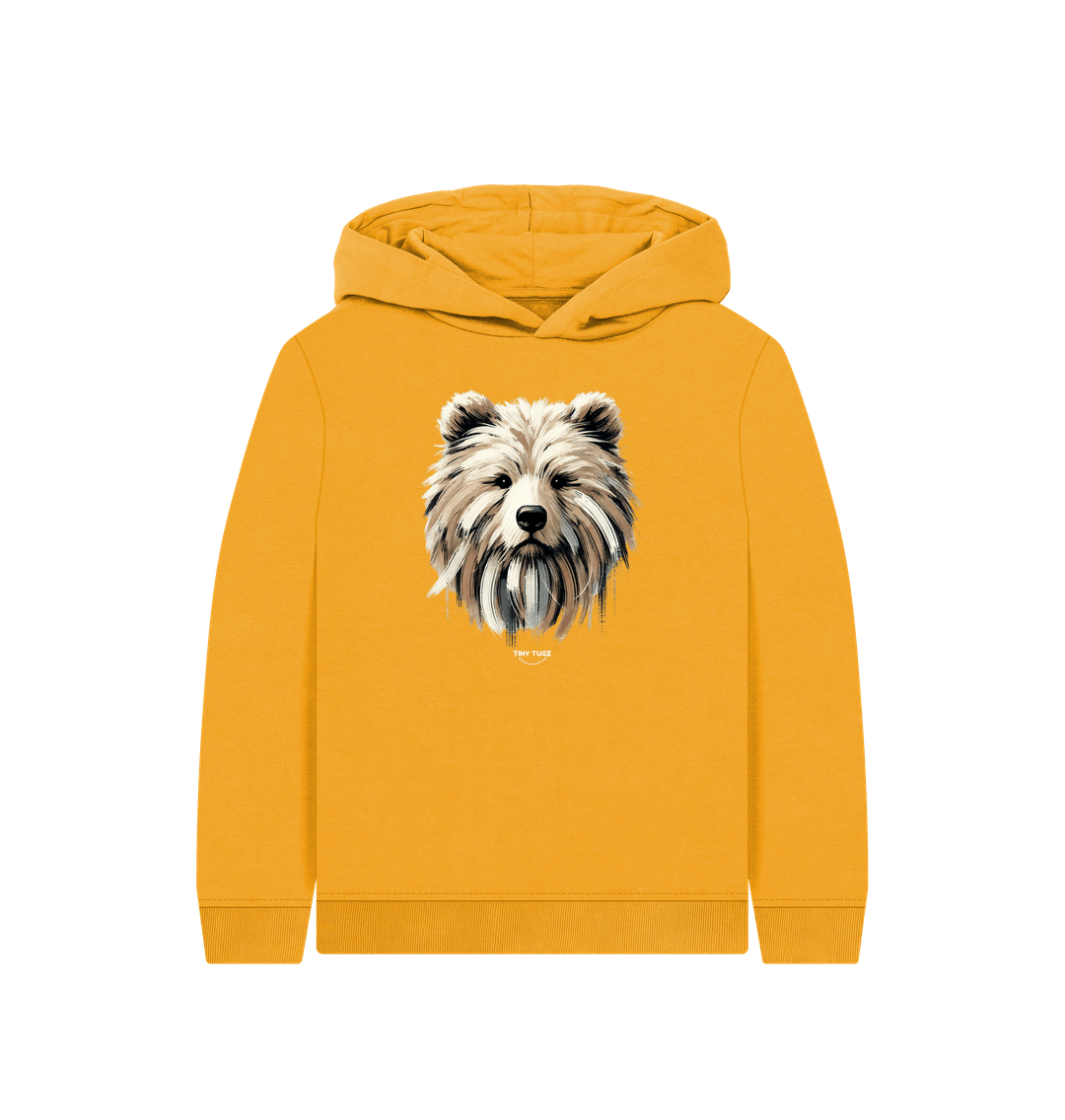 Mustard Printed Kids Hoodie