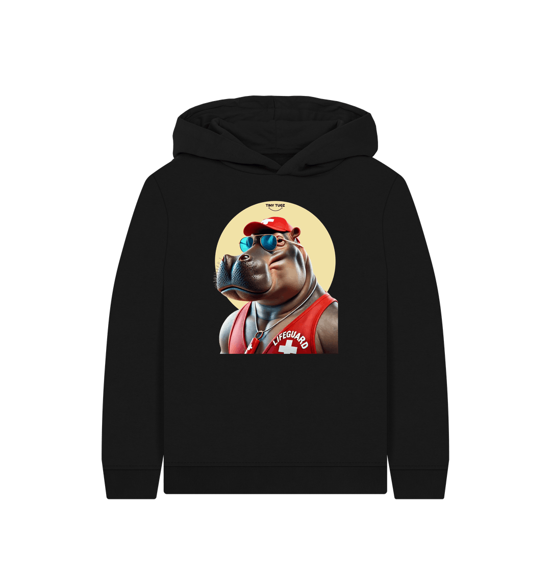 Black Printed Kids Hoodie