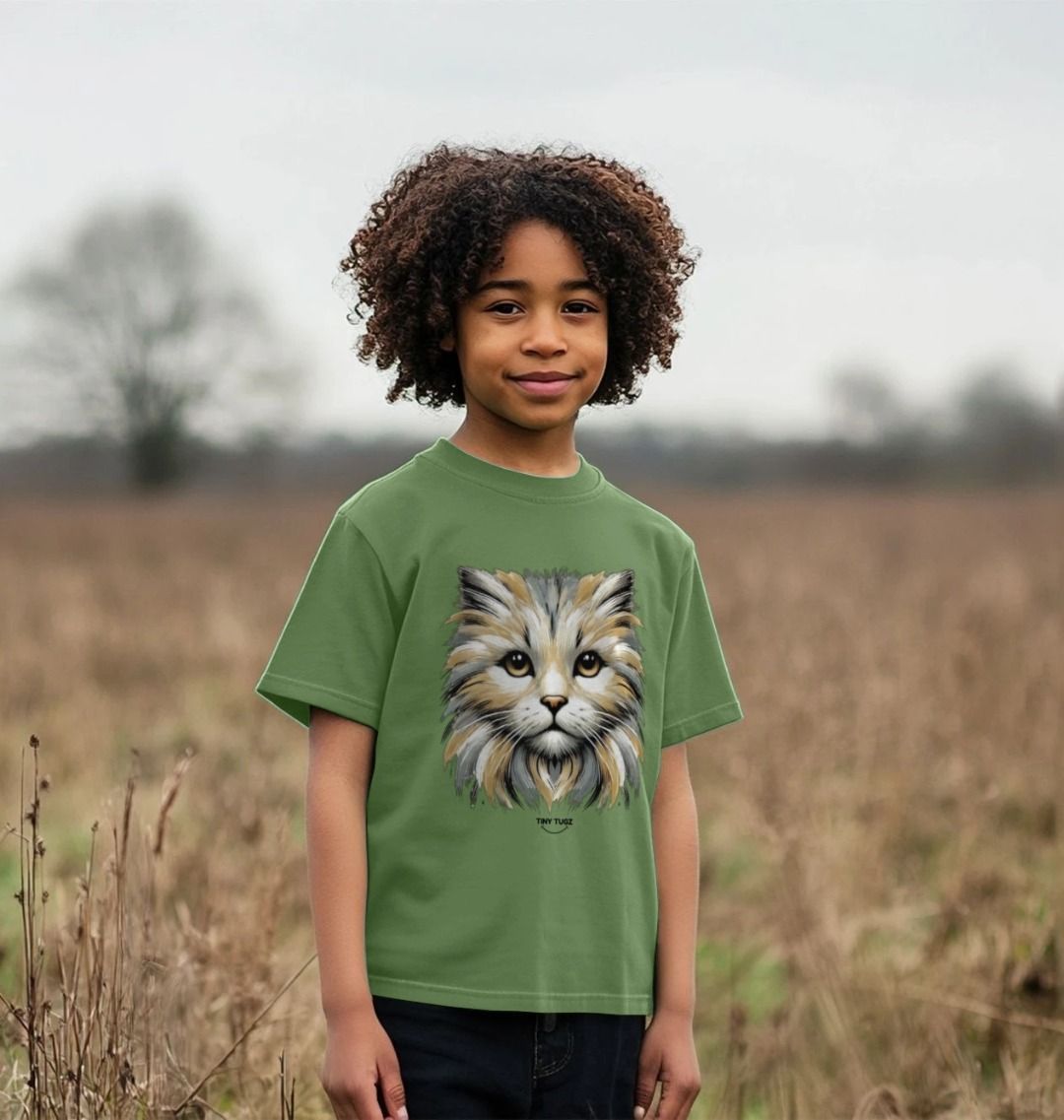 Organic Cotton Kids’ T-Shirt – Canvas Cat Print