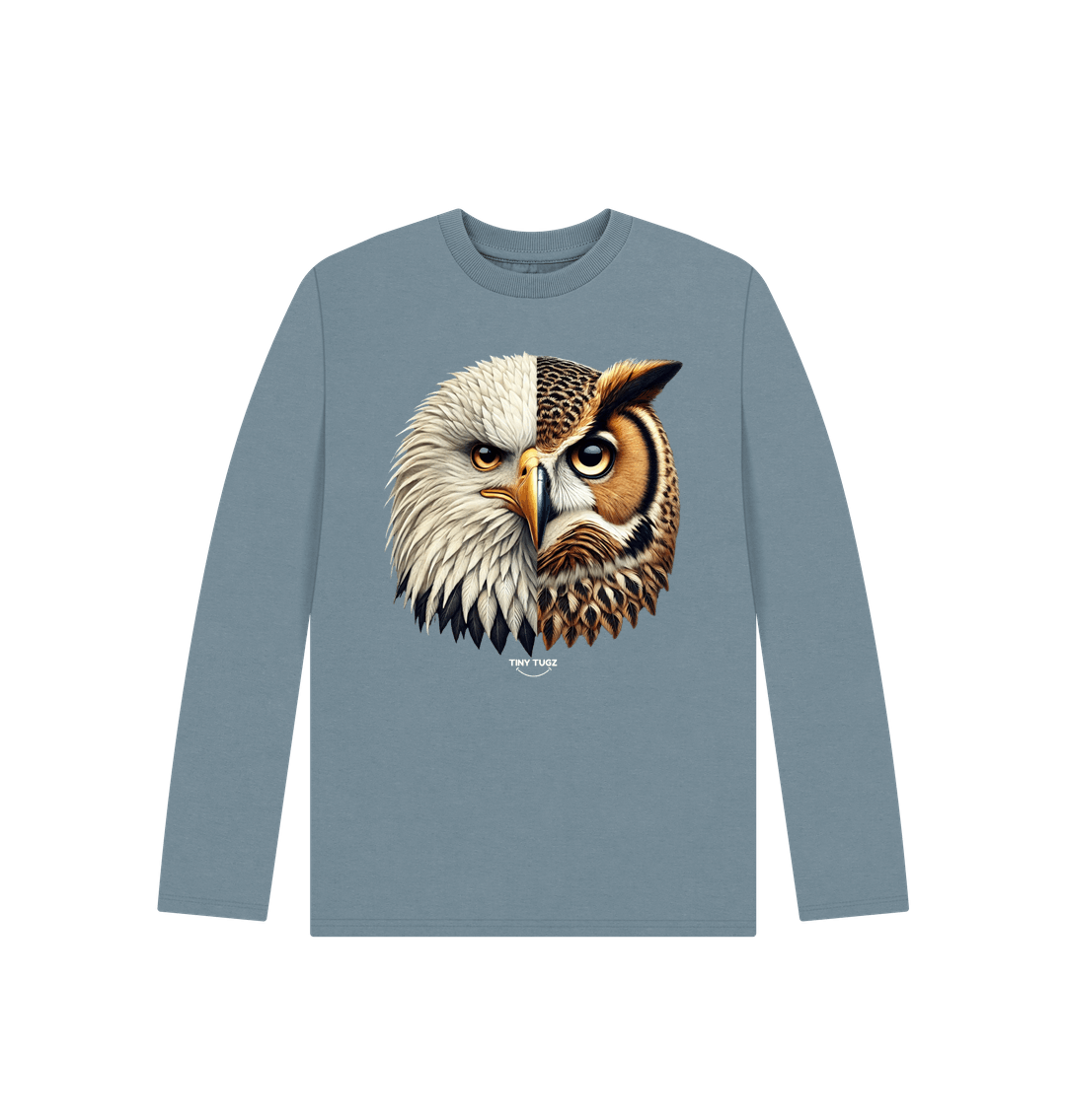 Stone Blue Printed Kids T-Shirt