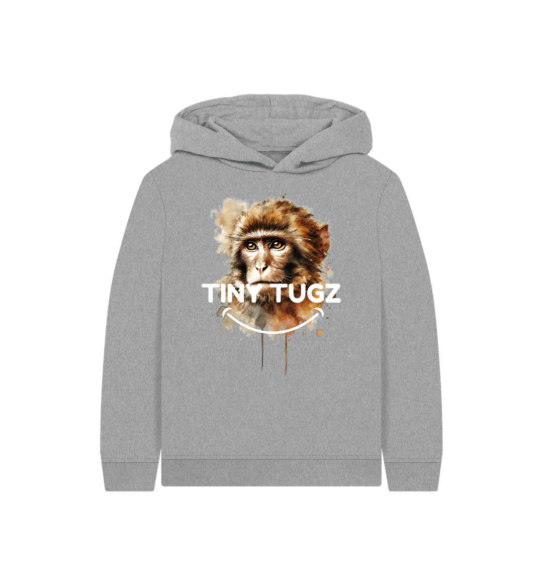 Athletic Grey Printed Kids Hoodie